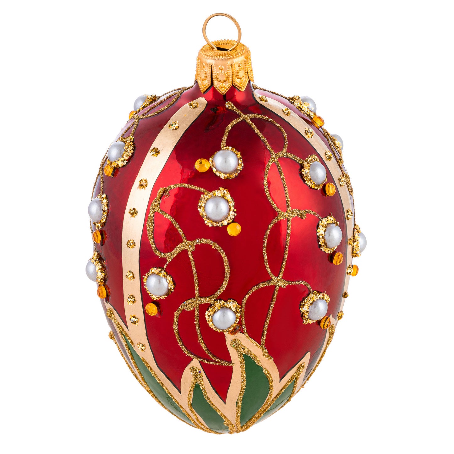 SMALL LILY OF THE VALLEY FABERGÉ EGG IN PINK