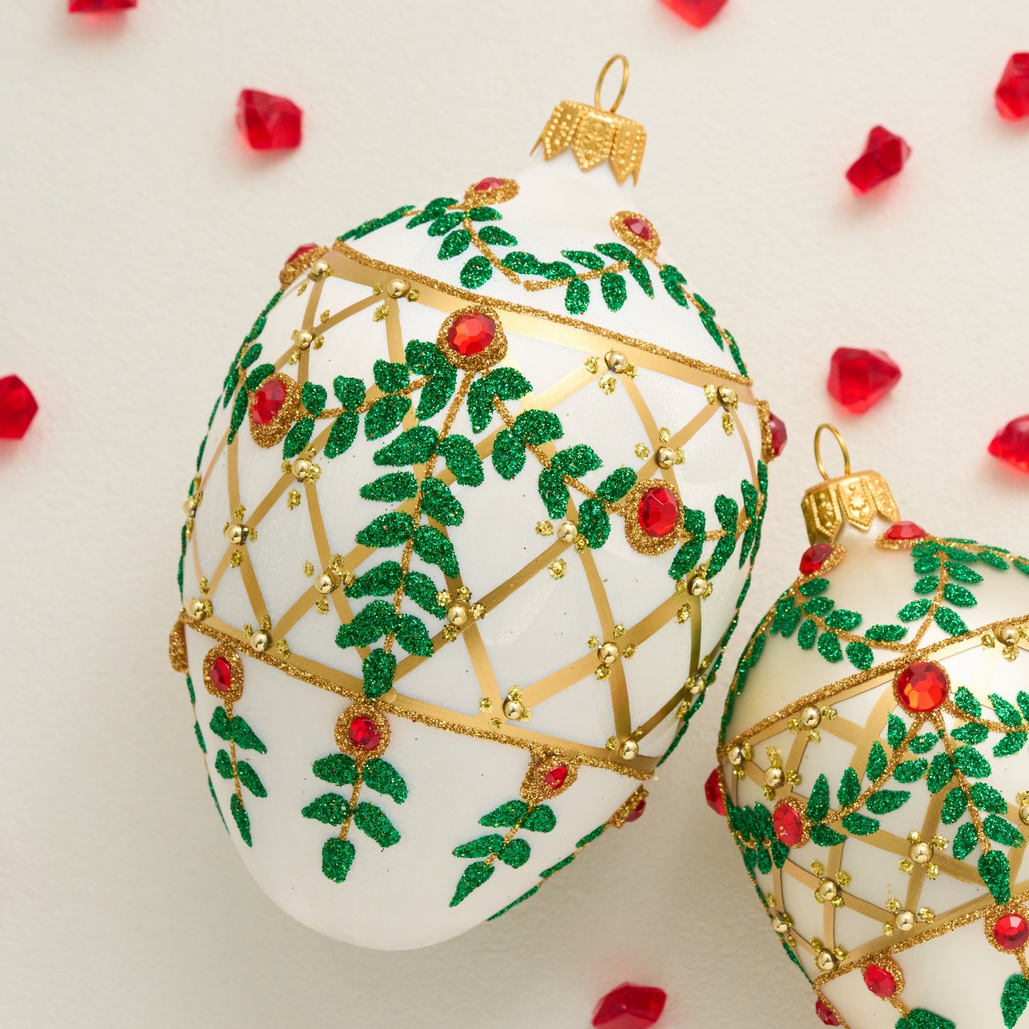 DECK THE HALLS! FESTIVE WHITE FABERGÉ EGG