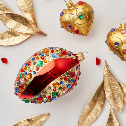 HOLIDAY RED FABERGÉ EGG WITH CRYSTALS