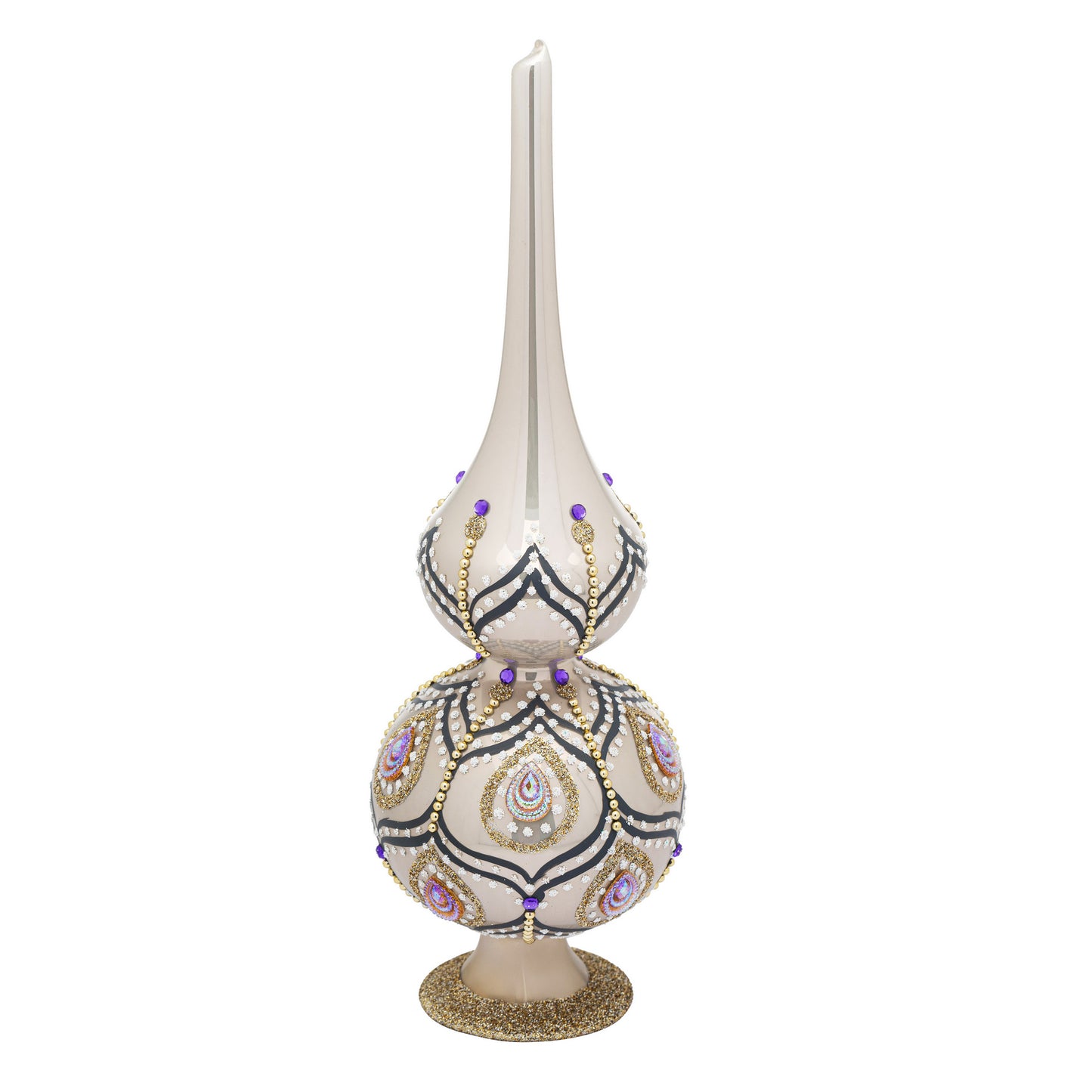 EMBELLISHED BLOWN GLASS TABLETOP DECORATION