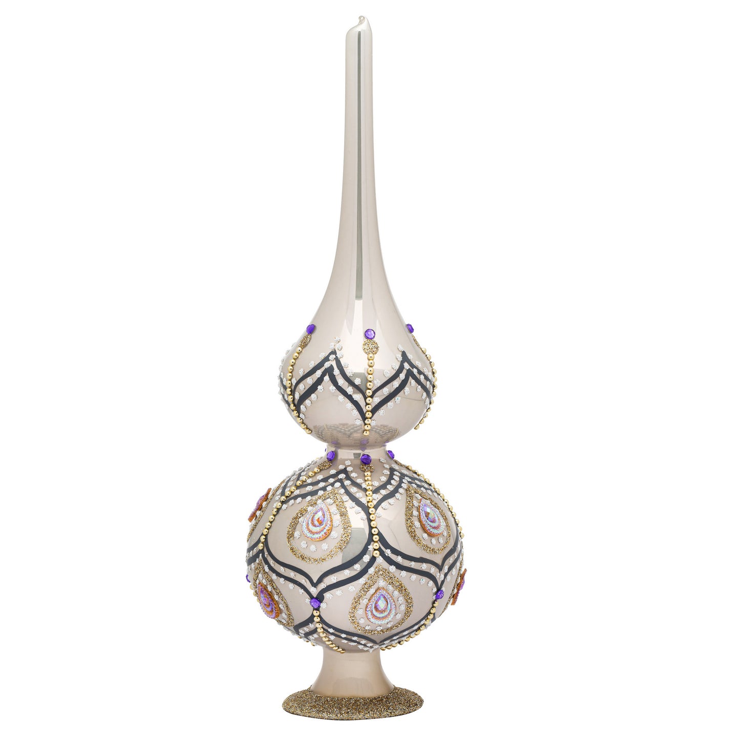 EMBELLISHED BLOWN GLASS TABLETOP DECORATION