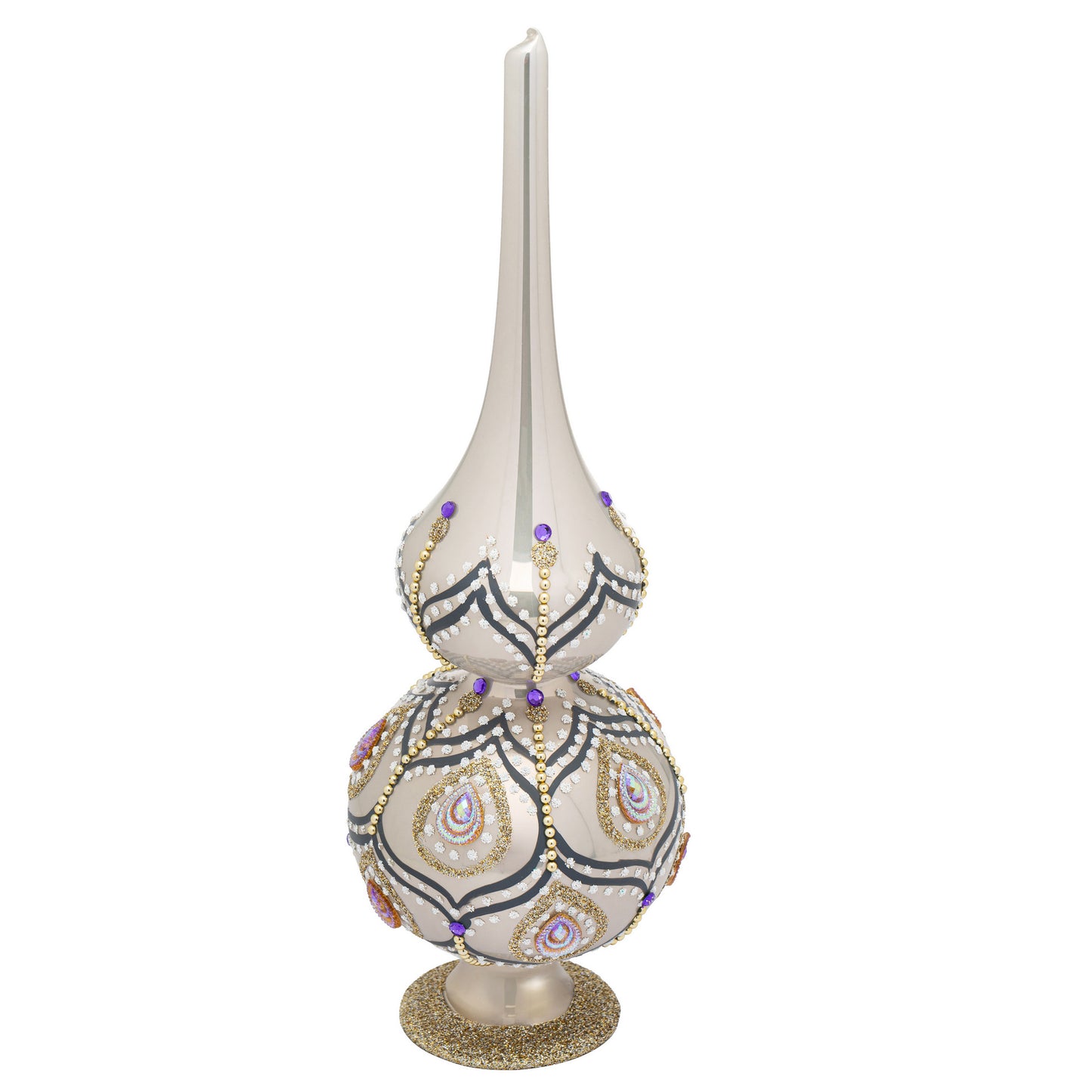 EMBELLISHED BLOWN GLASS TABLETOP DECORATION