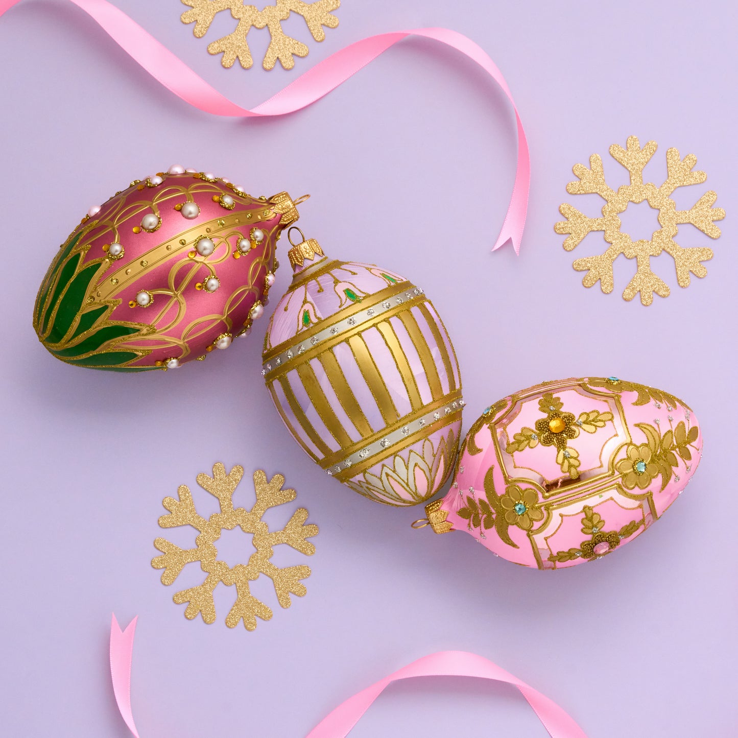 DELICATE PINK & GOLD FABERGÉ EGG