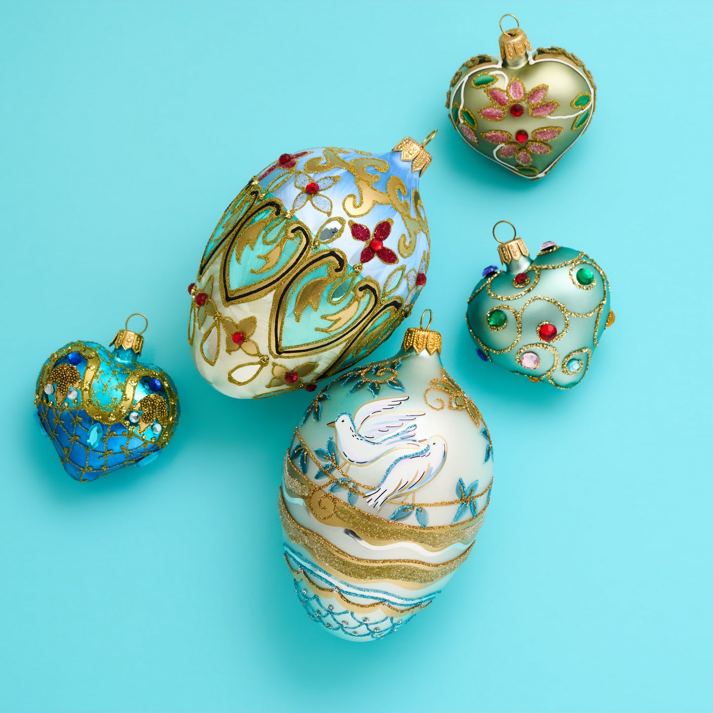 WINTER DOVES BLUE FABERGÉ EGG