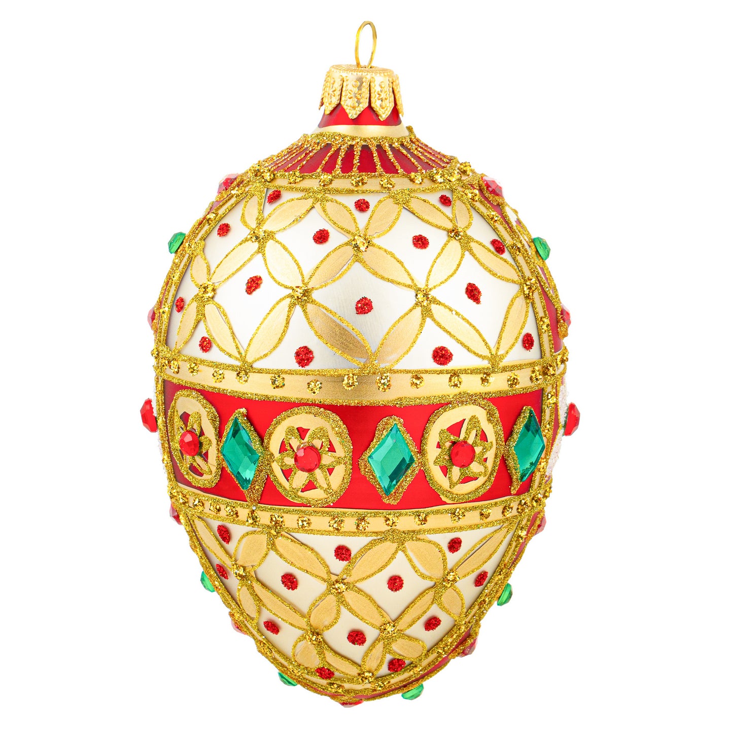 ELEGANT RED & GOLD FABERGÉ EGG