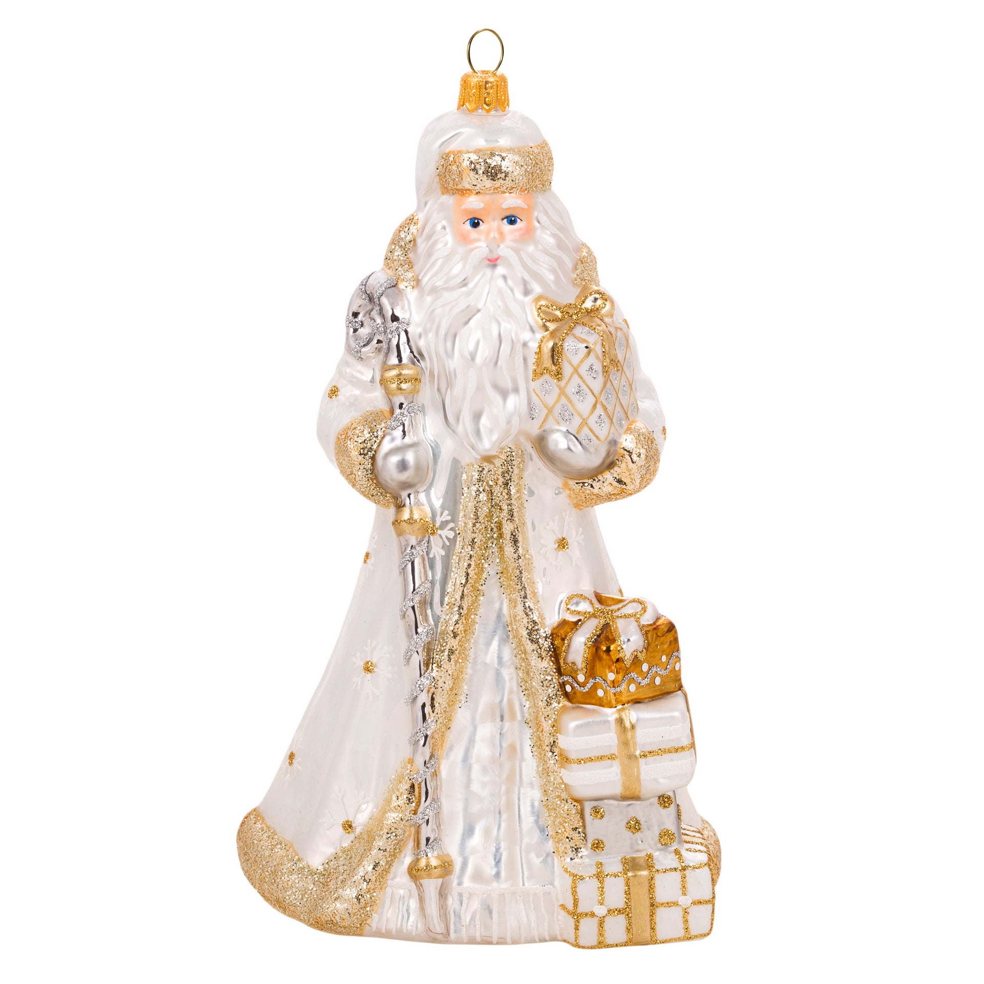 ELEGANT WHITE SANTA WITH GIFTS – Miss Christmas