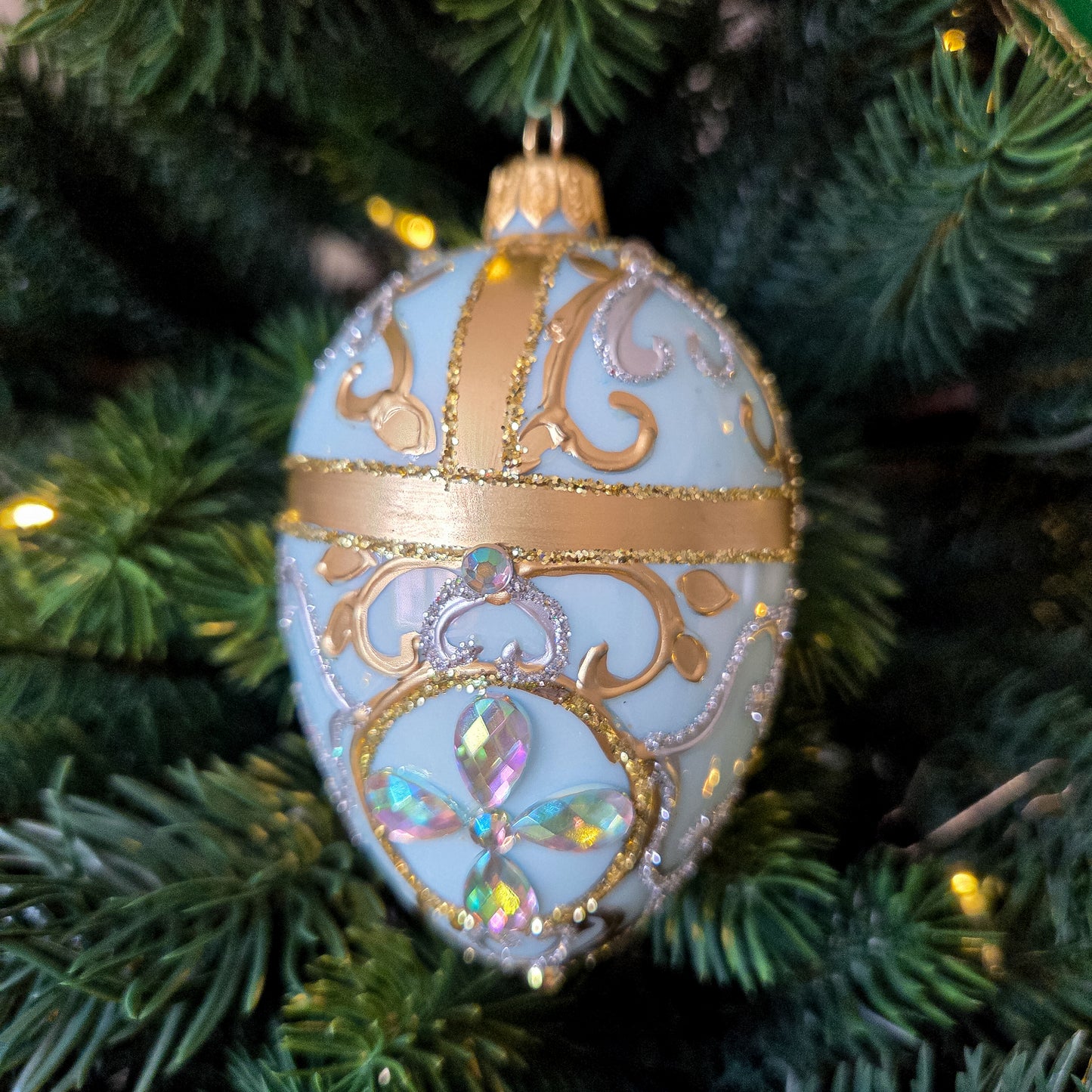 SMALL CHANTILLY BLUE FABERGÉ EGG