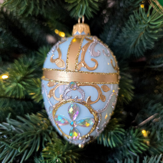 SMALL CHANTILLY BLUE FABERGÉ EGG