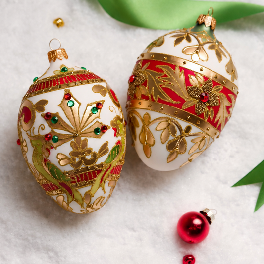 RED, WHITE & GOLD FABERGÉ EGG