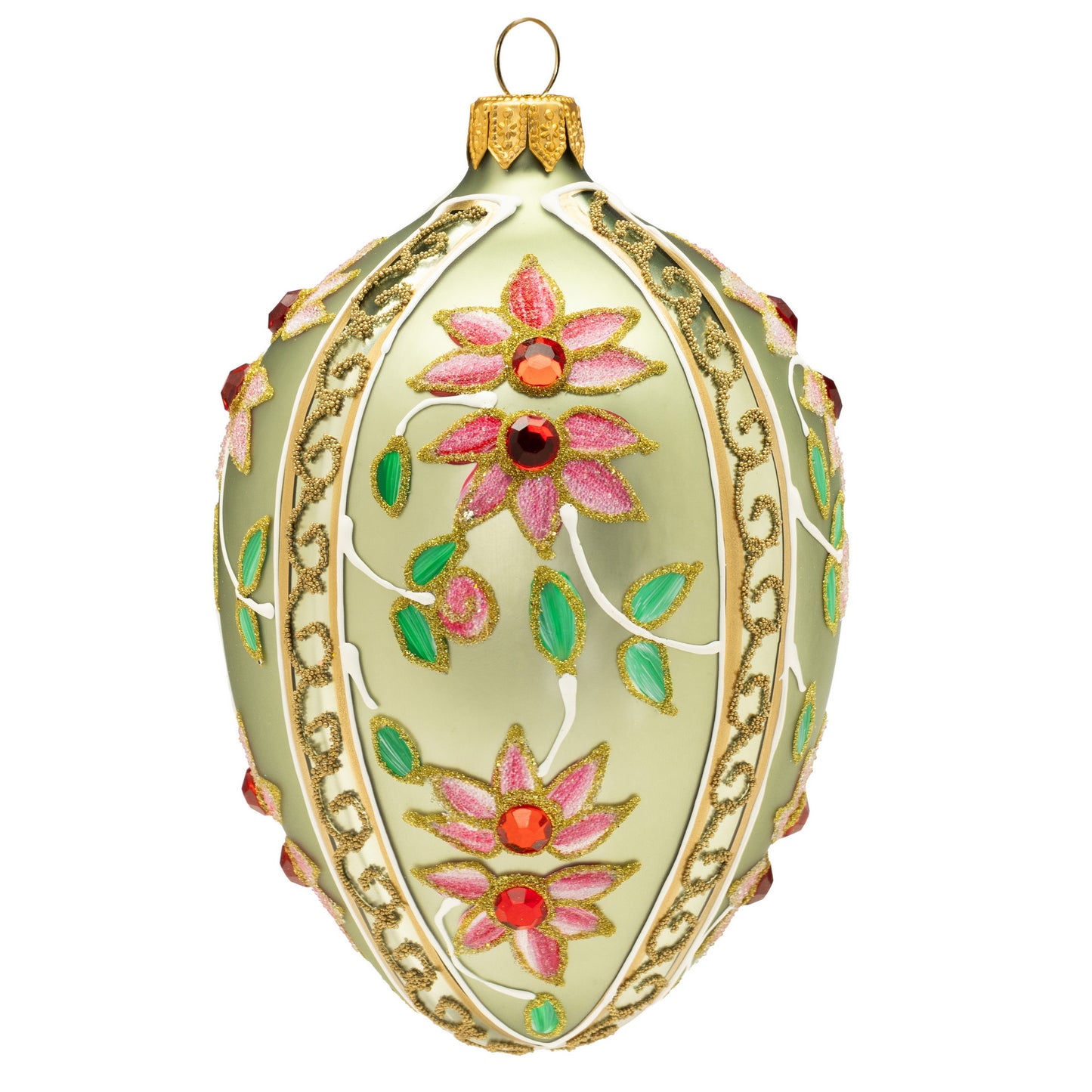 BLUSH PINK & GREEN FABERGÉ EGG