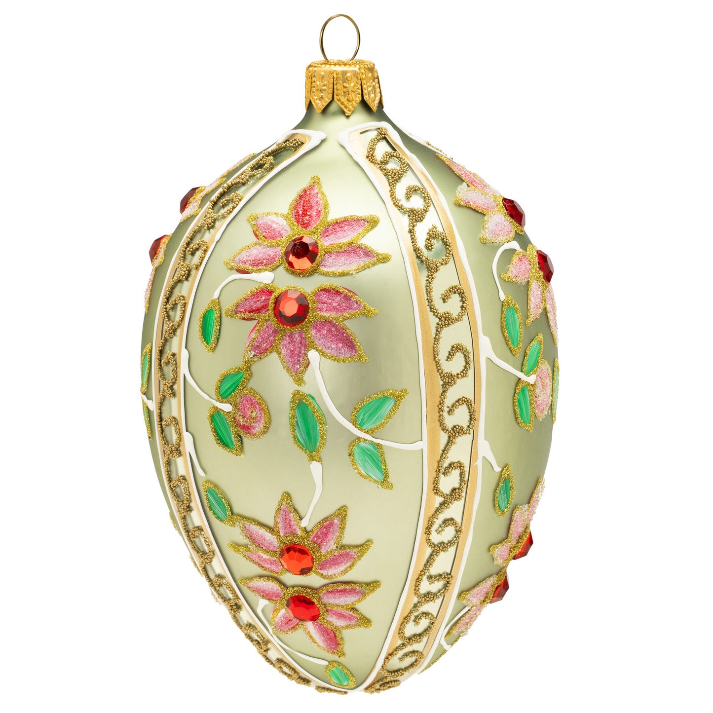 BLUSH PINK & GREEN FABERGÉ EGG