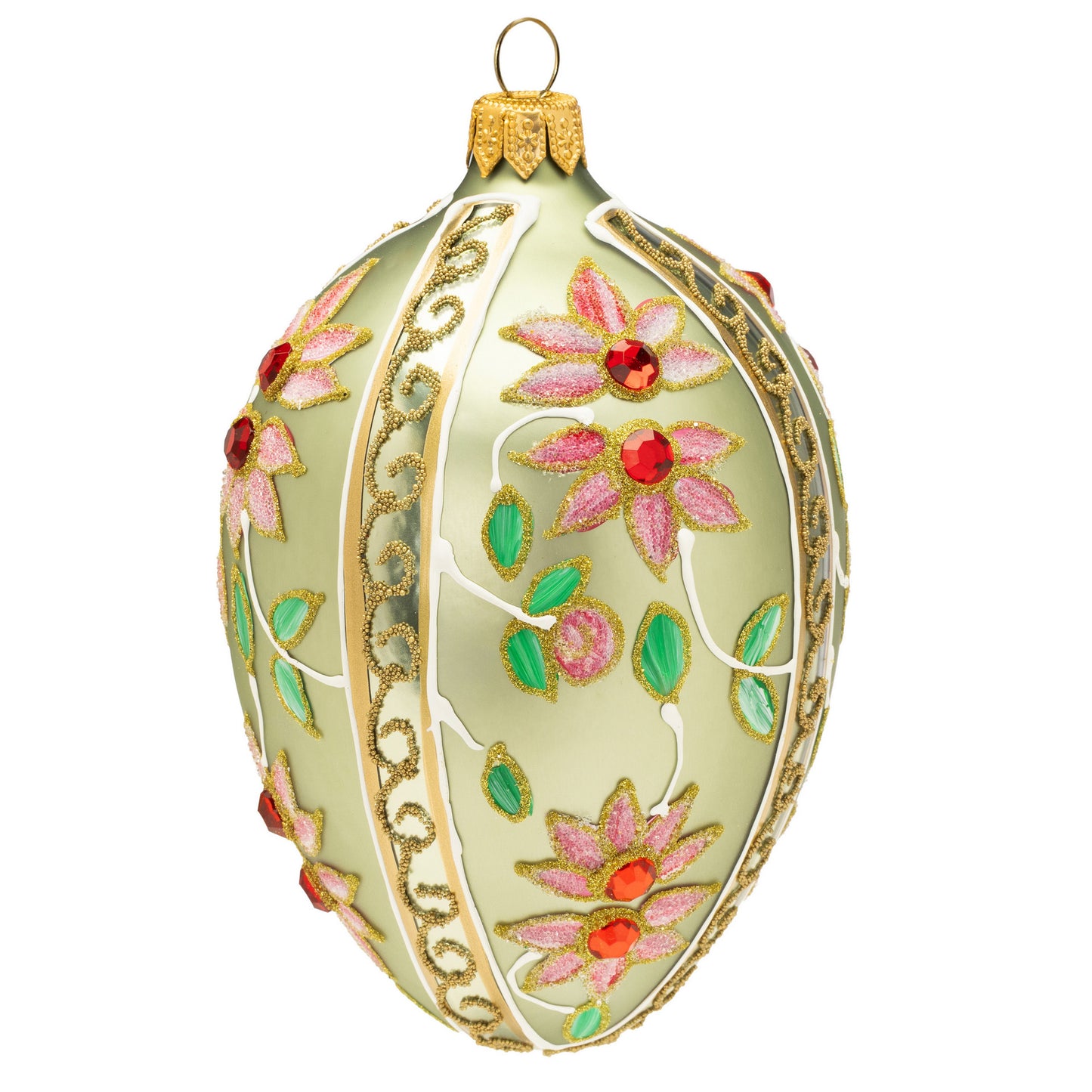 BLUSH PINK & GREEN FABERGÉ EGG