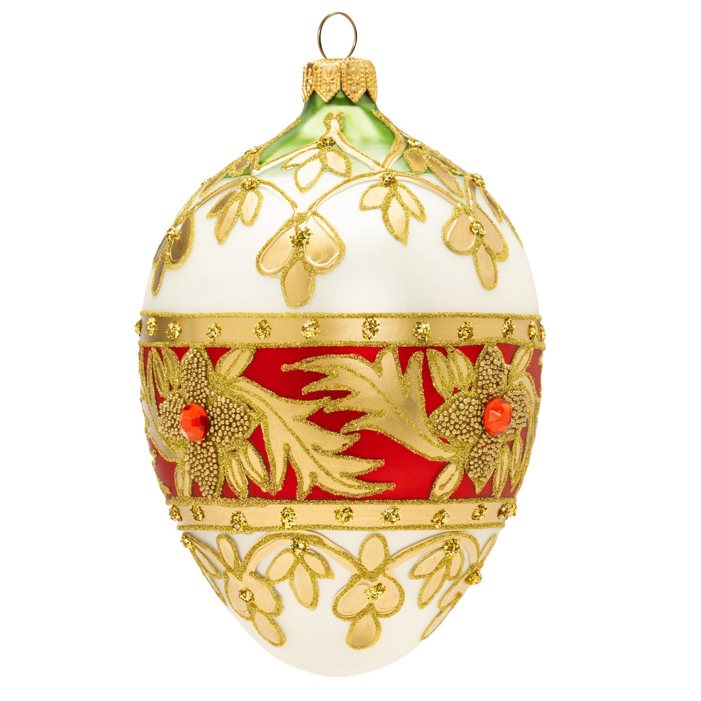 RED, WHITE & GOLD FABERGÉ EGG