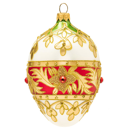 RED, WHITE & GOLD FABERGÉ EGG