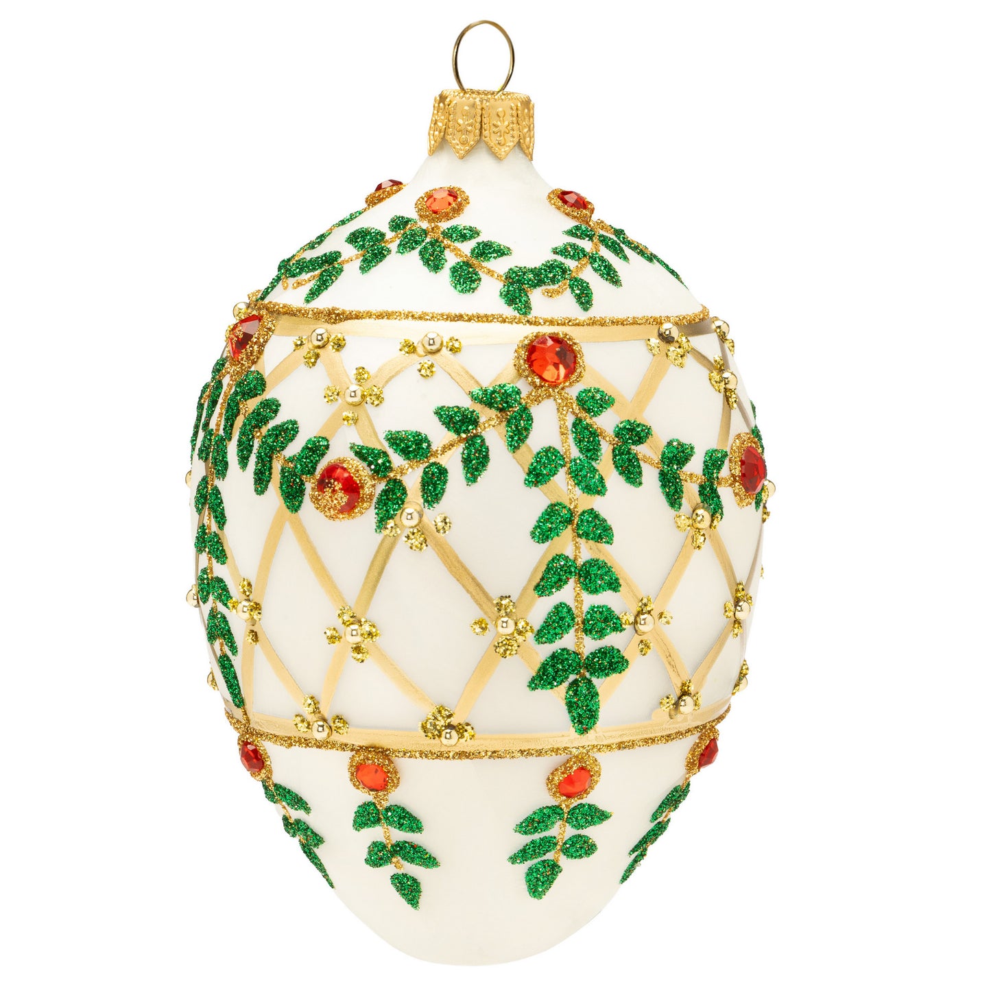 DECK THE HALLS! FESTIVE WHITE FABERGÉ EGG