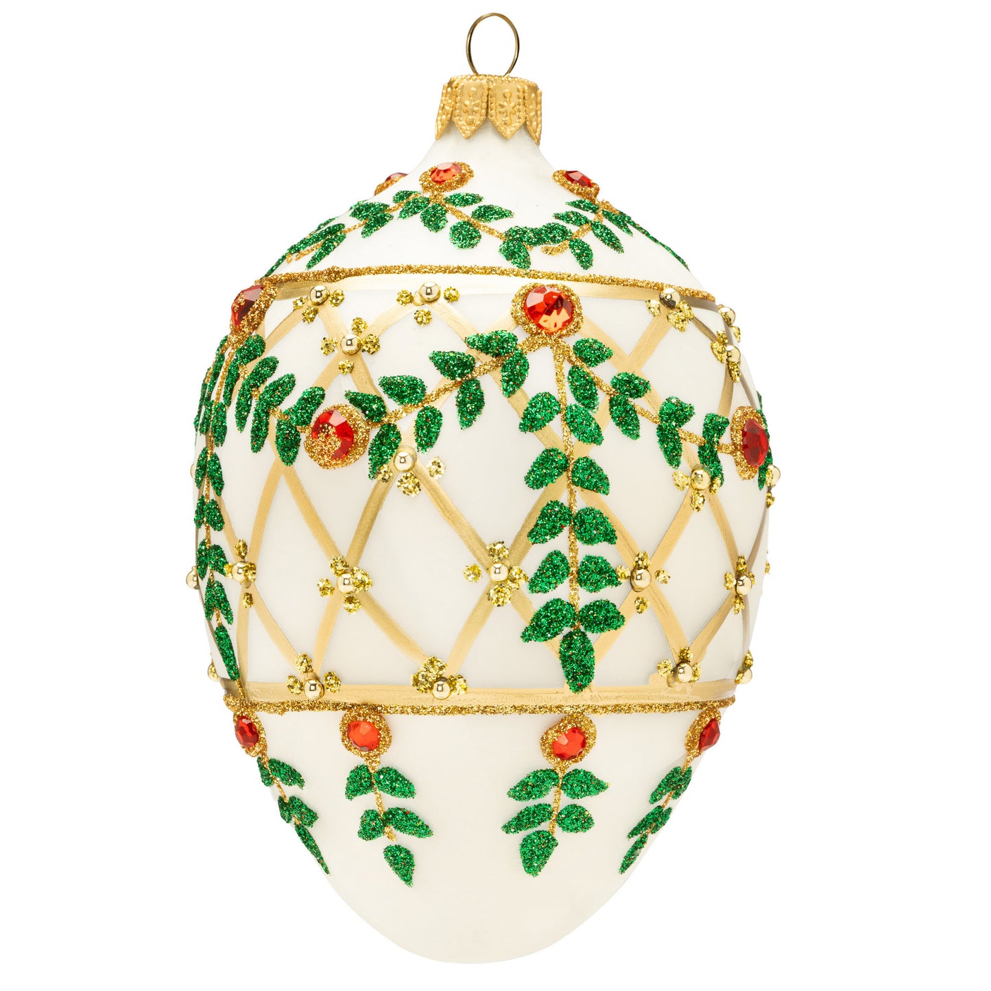 DECK THE HALLS! FESTIVE WHITE FABERGÉ EGG