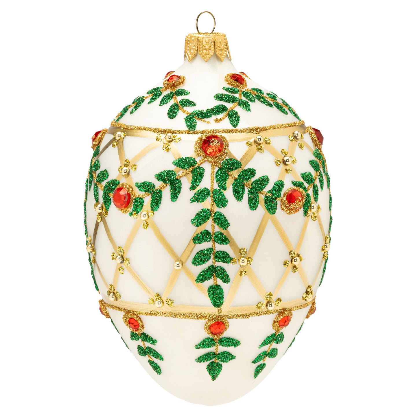 DECK THE HALLS! FESTIVE WHITE FABERGÉ EGG