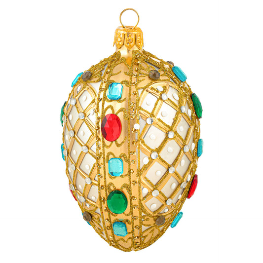 SMALL GOLD FABERGÉ EGG WITH CRYSTALS