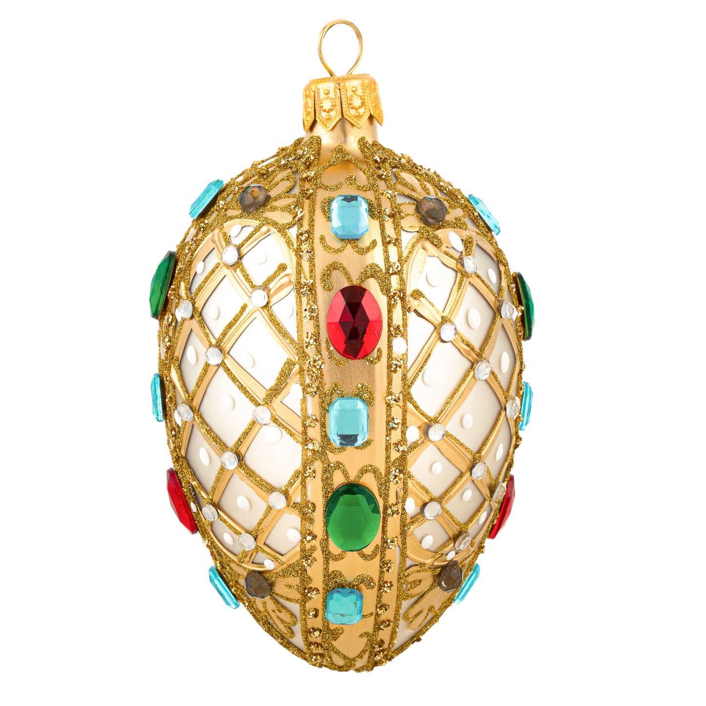 SMALL GOLD FABERGÉ EGG WITH CRYSTALS