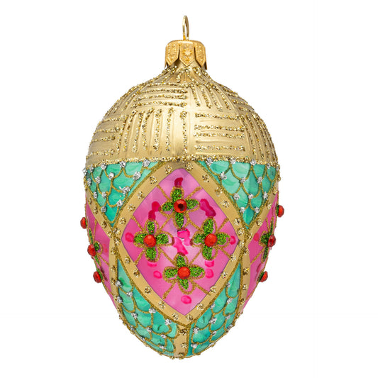 SMALL PINK & AQUA FABERGÉ EGG