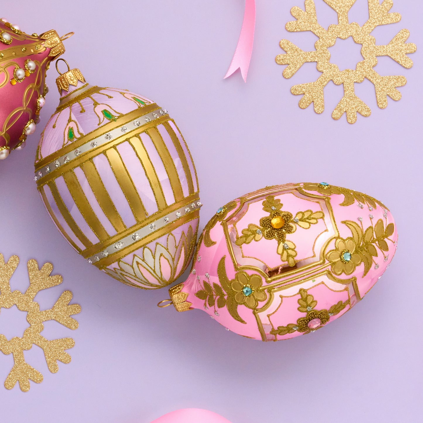 DELICATE PINK & GOLD FABERGÉ EGG