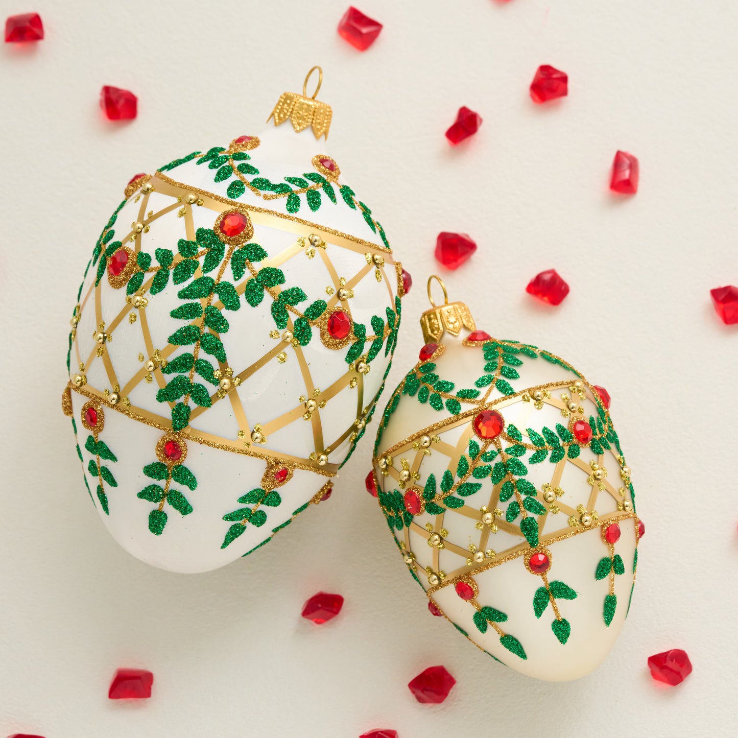 DECK THE HALLS! FESTIVE WHITE FABERGÉ EGG