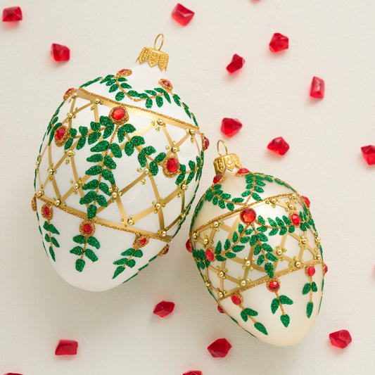 DECK THE HALLS! FESTIVE WHITE FABERGÉ EGG