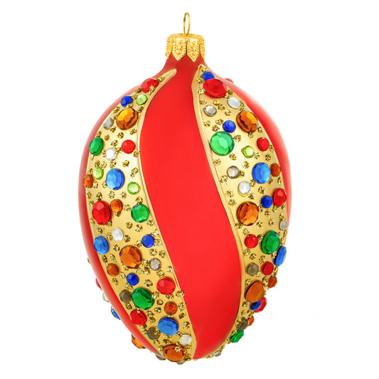 HOLIDAY RED FABERGÉ EGG WITH CRYSTALS