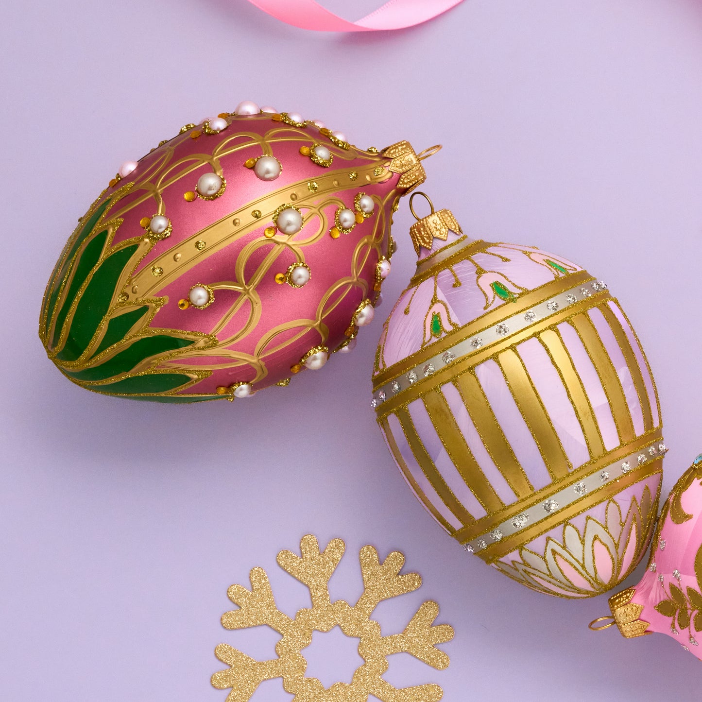 LILY OF THE VALLEY FABERGÉ EGG IN DUSTY ROSE