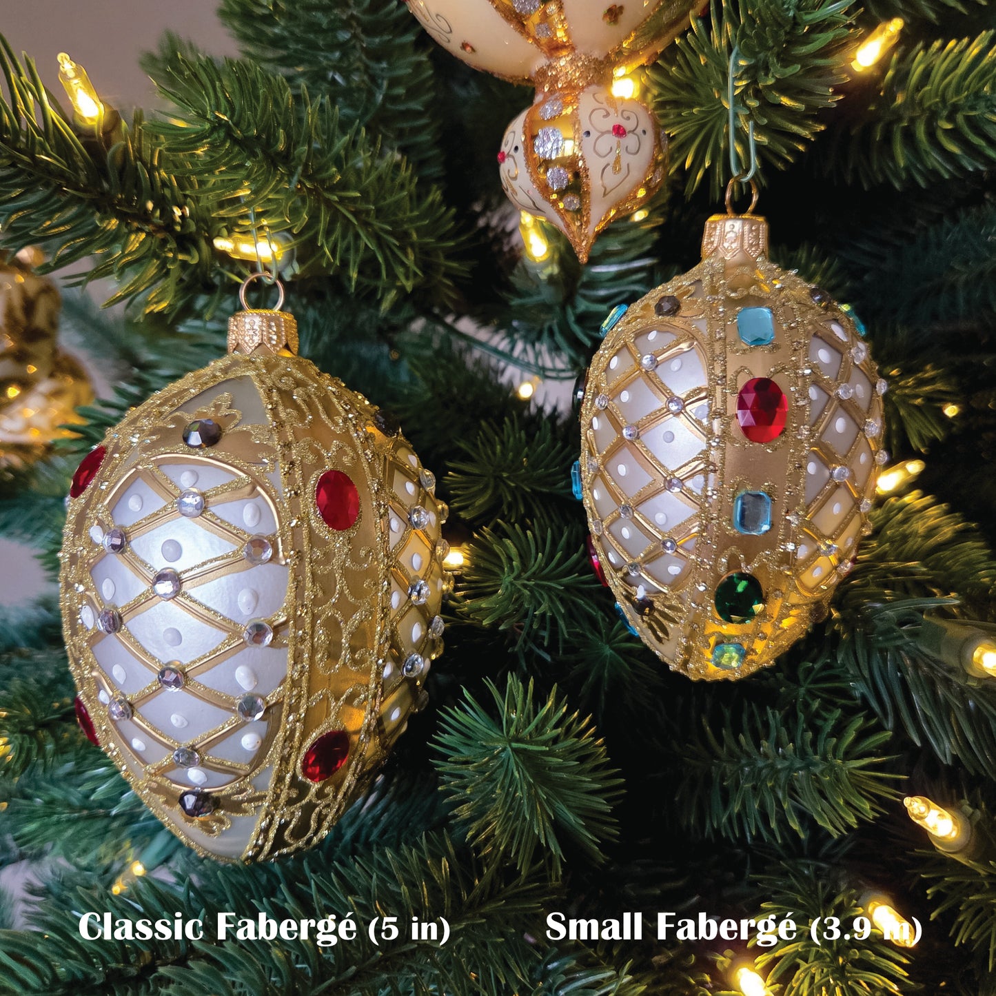 SMALL GOLD FABERGÉ EGG WITH CRYSTALS