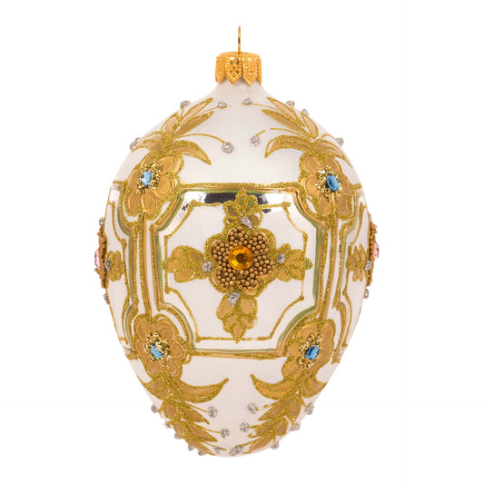 WHITE & GOLD FABERGÉ EGG
