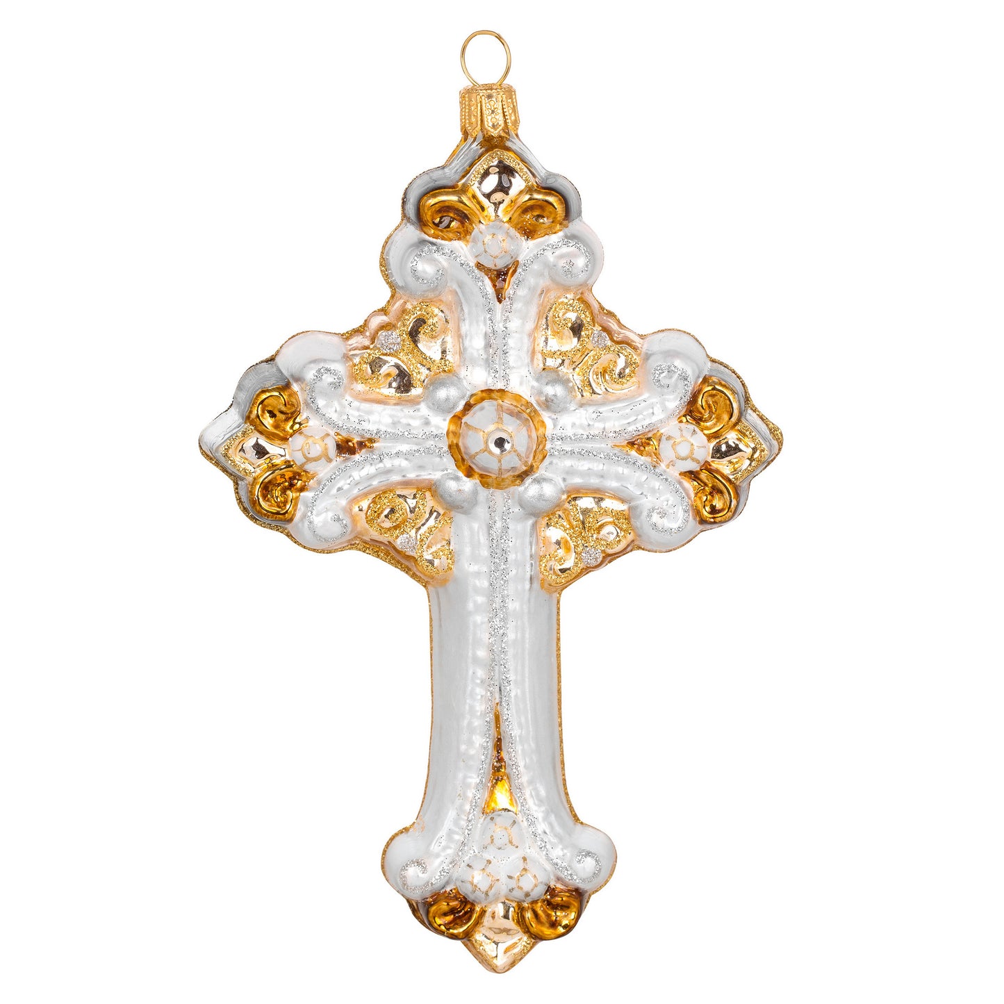 ELEGANT WHITE & GOLD CROSS