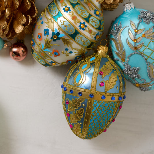 BLUE & GOLD FABERGÉ EGG