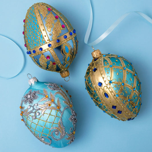 SKY BLUE & GOLD FABERGÉ EGG