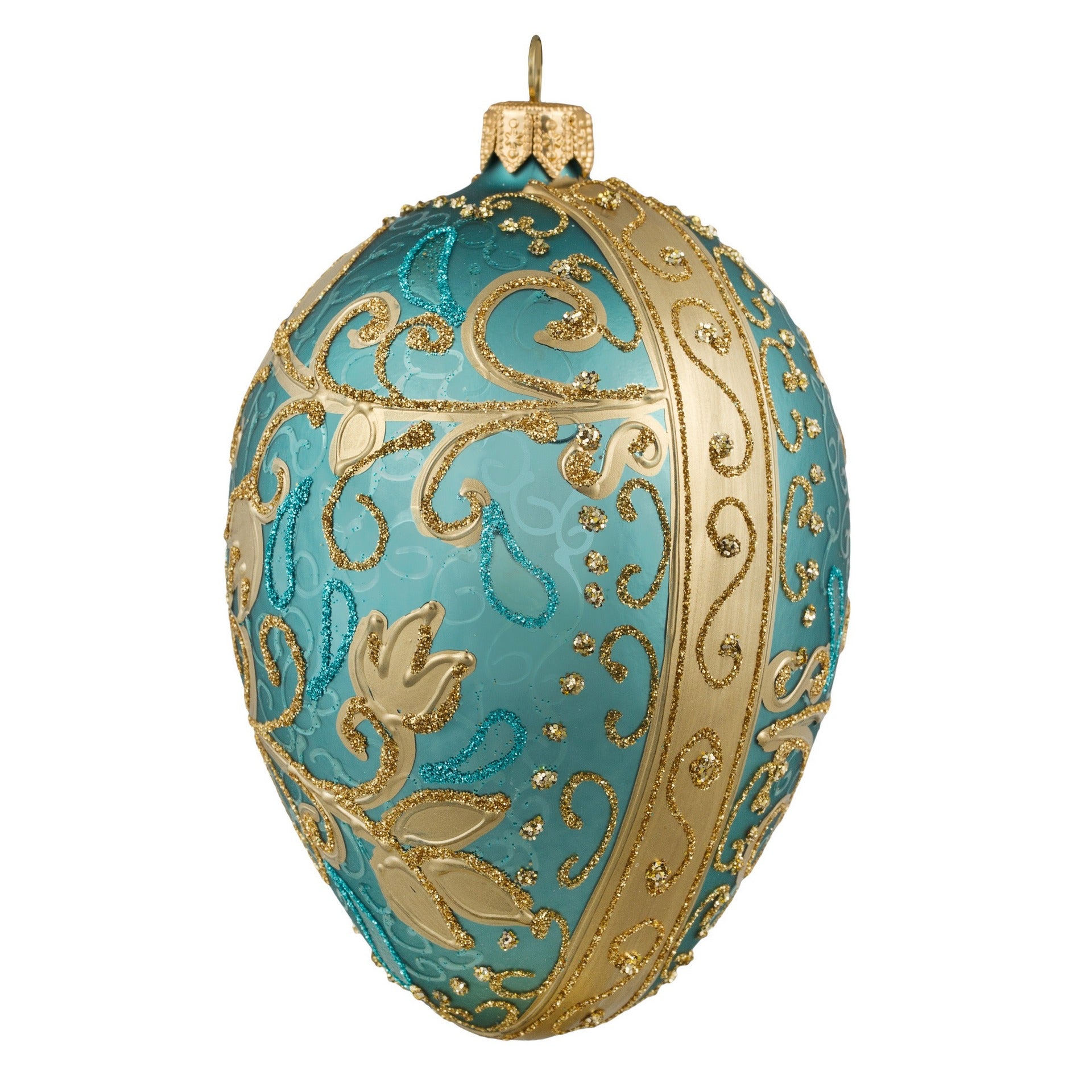 TURQUOISE & GOLD FABERGÉ EGG – Miss Christmas