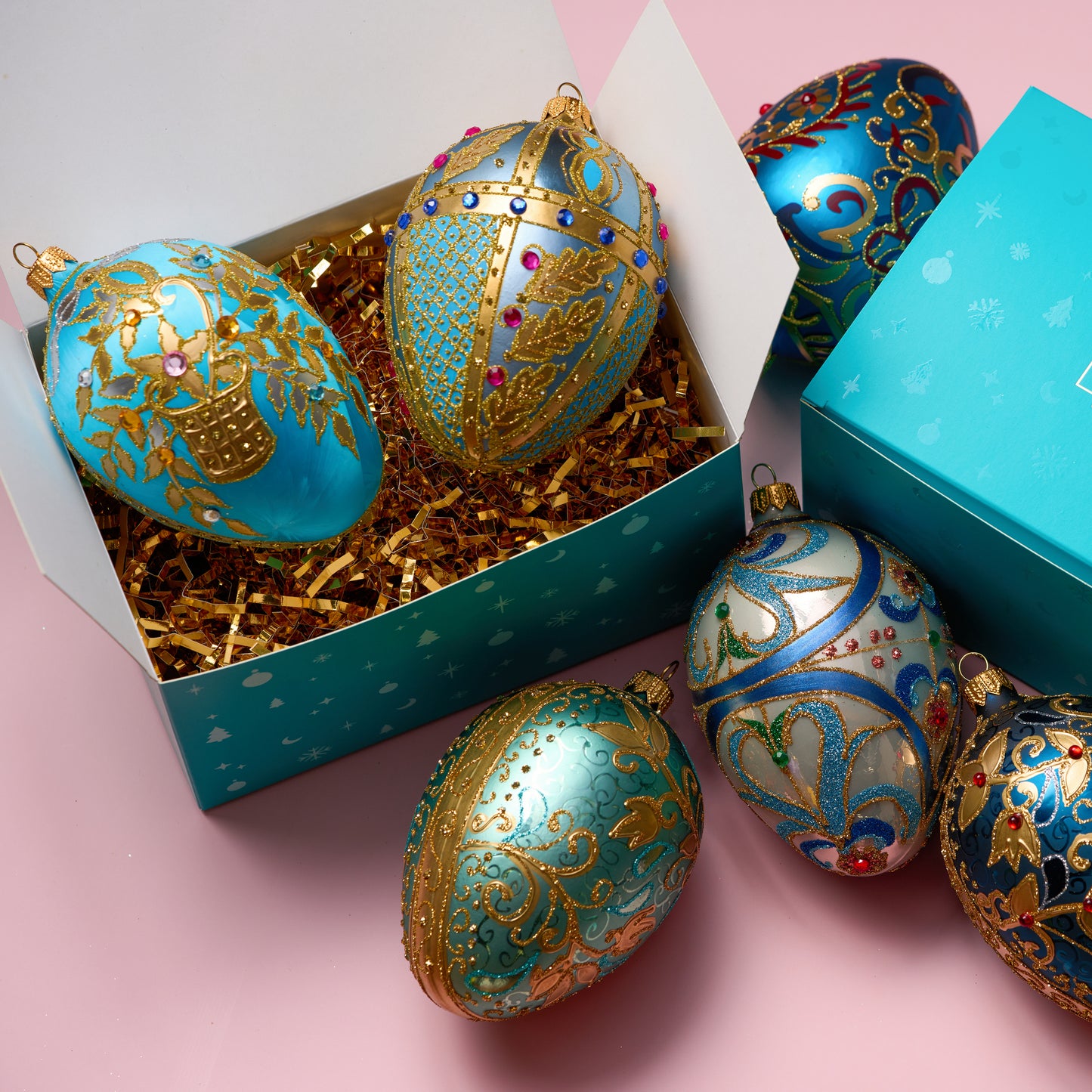 TURQUOISE & GOLD FABERGÉ EGG